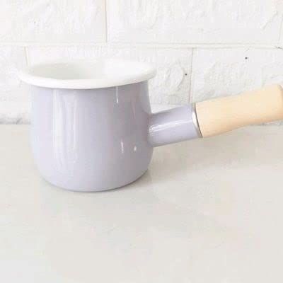 550ml Non-stick Milk Pan Double Mouth Mini Enamel Mixture Cooking Soup Pot (Color : D)