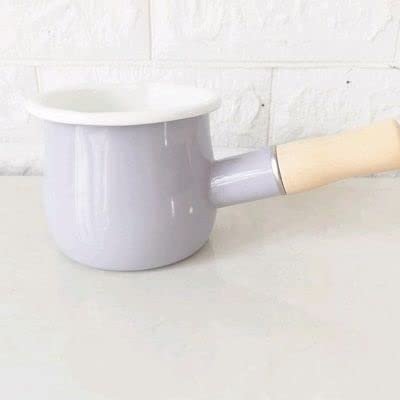 550ml Non-stick Milk Pan Double Mouth Mini Enamel Mixture Cooking Soup Pot (Color : D)