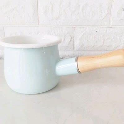 550ml Non-stick Milk Pan Double Mouth Mini Enamel Mixture Cooking Soup Pot (Color : E)