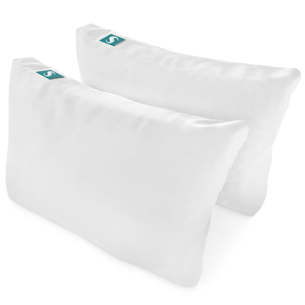 Sleepgram 2-Pack Cooling Bed Pillows & Removable Cover for Sleeping Sets, Queen Size - Adjustable and Washable Bedding Pillow Set for Comfortable Sleep