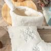 AtiMing White Faux Fur Personalized Christmas Stockings Family of 6 Large Plush Custom Embroidery Christmas Stockings with Names Sequin Snowflakes Customized Stockings for Xmas Fireplace Decorations view 4