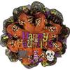 Happy Haunting with Spider, Skull and Witch Hat. Available in 24 inch and 28 inch diameters view 1