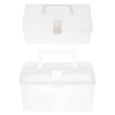 2pcs Transparent Mask Storage Case with Lid Large Capacity Organizer for Face Masks Safe and Odorless Design for Home Office and Hotel Use