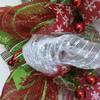 Snowman Hat Glittering Spray Holiday Wreath Handmade Deco Mesh. Available in 24 inch and 28 inch diameters view 4