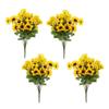 Factory Direct Craft Group of 4 Yellow Artificial Mini Sunflower Bushes for Arranging and Decorating | 11" H view 2