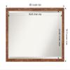Amanti Art Brown Bathroom Mirror for Over Sink, 27x39 Fresco Light Pecan Rectangle Vanity Mirror, Large Country Rustic Wood Frame, Hangs Horizonally and Vertically, Bathroom Wall Decor, Beveled Edge view 4