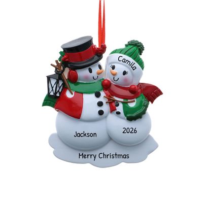 3D Personalized Our First Christmas Ornament 2025 | Custom Frosty Snowman Couple Ornaments Snow Couples Ornament 2025 Family of 2 Unique for a Couple Ornaments Couples Unique Gifts