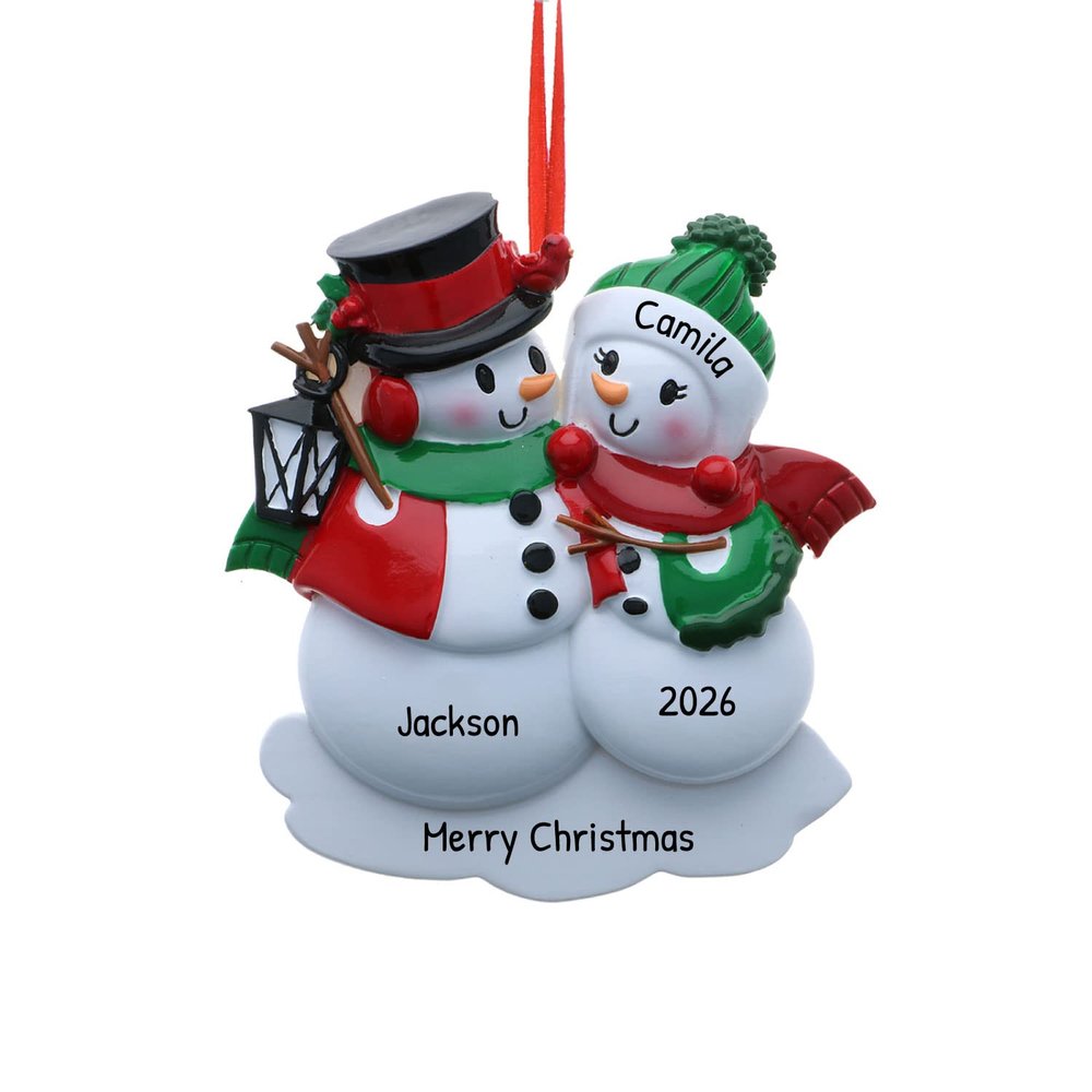 3D Personalized Our First Christmas Ornament 2025 | Custom Frosty Snowman Couple Ornaments Snow Couples Ornament 2025 Family of 2 Unique for a Couple Ornaments Couples Unique Gifts