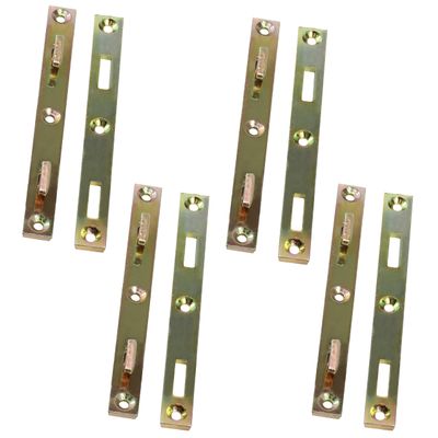 Set of 12 Pairs Rok Hardware 4" (102mm) Long Heavy Duty Steel Bed Rail Fasteners, Bed Rail Brackets, Zinc Plated, ROKBRF4