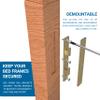Set of 12 Pairs Rok Hardware 4" (102mm) Long Heavy Duty Steel Bed Rail Fasteners, Bed Rail Brackets, Zinc Plated, ROKBRF4 view 4