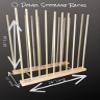 Art Storage Rack - 24' Long x 11' Wide with 24' Tall dowels - for Art Canvas Storage, Frames, Framed Art, Paintings, Unfinished wood view 2