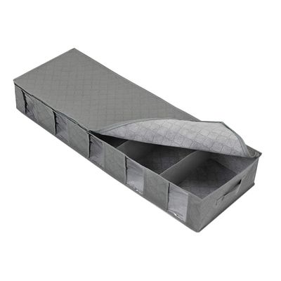 Zerodeko under Bed Storage Bag Large Capacity Organizer for Quilts and Blankets Breathable Non-woven Design Window for Easy Viewing for Bedroom and Closet Use
