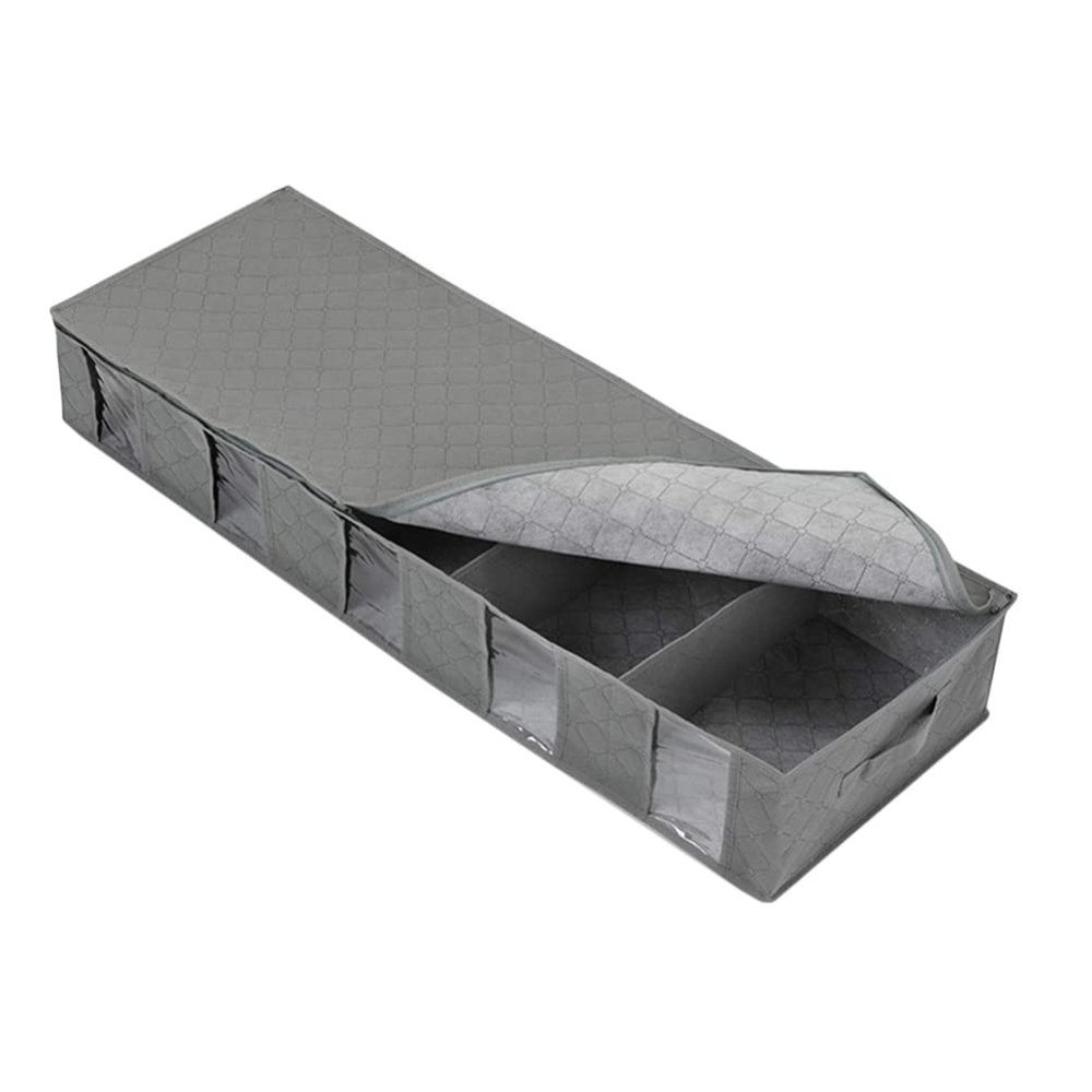 Zerodeko under Bed Storage Bag Large Capacity Organizer for Quilts and Blankets Breathable Non-woven Design Window for Easy Viewing for Bedroom and Closet Use