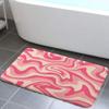 Aesthetic 70S Abstract Wavy Swirl Bath Rugs, Cute Pink Beige Bath Mats, Aesthetic Retro Minimal Groovy Teen Girls Non Slip Bathroom Rug Accessories Shower Mat Floor Mat for Kitchen Bedroom,17X29in view 1