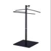 Proman Products VL17241 Kumo Freestanding Metal Valet Stand Organizer with Removable Hanger, Trouser Bar, Black, 11.5" W x 11.5" D x 41" H view 1