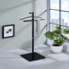 Proman Products VL17241 Kumo Freestanding Metal Valet Stand Organizer with Removable Hanger, Trouser Bar, Black, 11.5" W x 11.5" D x 41" H view 2
