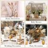 400 Pcs Dried Pampas Grass Decor Bulk 17 Inch White Dried Reed Grass Bunny Tails Dried Flowers Natural Fluffy Reed Grass Pampas Grass Brown White Pampas for Boho Home Table Party Wedding Decorations view 4