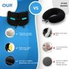 BAKLUCK Travel Neck Pillow for Airplane Chin Support Memory Foam Machine Washable for Airplane Sleeping Car Office Black M view 4