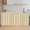 SK Studio Short Curtains for Kitchen, Privacy Cabinet Curtain Dust-Proof Window Shades Doorway Curtain for Closet Storage Room Beige, 39.4" W x 39.4" H view 1