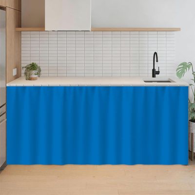SK Studio Short Curtains for Kitchen, Privacy Cabinet Curtain Dust-Proof Window Shades Doorway Curtain for Closet Storage Room Blue 1, 39.4" W x 39.4" H