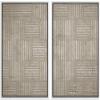 IDEA4WALL Framed Canvas Print Wall Art Set Geometric Tan Square Line Collage Abstract Shapes Illustrations Modern Art Decorative Bohemian Calm/Zen for Living Room, Bedroom, Office - 16"x24"x2 White view 1