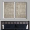 IDEA4WALL Framed Canvas Print Wall Art Set Geometric Tan Square Line Collage Abstract Shapes Illustrations Modern Art Decorative Bohemian Calm/Zen for Living Room, Bedroom, Office - 16"x24"x2 White view 2