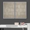 IDEA4WALL Framed Canvas Print Wall Art Set Geometric Tan Square Line Collage Abstract Shapes Illustrations Modern Art Decorative Bohemian Calm/Zen for Living Room, Bedroom, Office - 16"x24"x2 White view 3