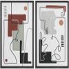 IDEA4WALL Framed Canvas Print Wall Art Set Geometric Mid-Century Landscape Abstract Shapes Illustrations Modern Art Decorative Bohemian Calm/Zen for Living Room, Bedroom, Office - 16"x24"x2 Black view 1