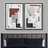 IDEA4WALL Framed Canvas Print Wall Art Set Geometric Mid-Century Landscape Abstract Shapes Illustrations Modern Art Decorative Bohemian Calm/Zen for Living Room, Bedroom, Office - 16"x24"x2 Black view 2