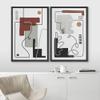 IDEA4WALL Framed Canvas Print Wall Art Set Geometric Mid-Century Landscape Abstract Shapes Illustrations Modern Art Decorative Bohemian Calm/Zen for Living Room, Bedroom, Office - 16"x24"x2 Black view 3