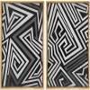IDEA4WALL Framed Canvas Print Wall Art Set Geometric Dark Graffiti Street Art Abstract Shape Illustrations Modern Art Decorative Bohemian Calm/Zen for Living Room, Bedroom, Office - 16"x24"x2 Natural view 1
