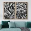 IDEA4WALL Framed Canvas Print Wall Art Set Geometric Dark Graffiti Street Art Abstract Shape Illustrations Modern Art Decorative Bohemian Calm/Zen for Living Room, Bedroom, Office - 16"x24"x2 Natural view 2