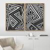 IDEA4WALL Framed Canvas Print Wall Art Set Geometric Dark Graffiti Street Art Abstract Shape Illustrations Modern Art Decorative Bohemian Calm/Zen for Living Room, Bedroom, Office - 16"x24"x2 Natural view 3