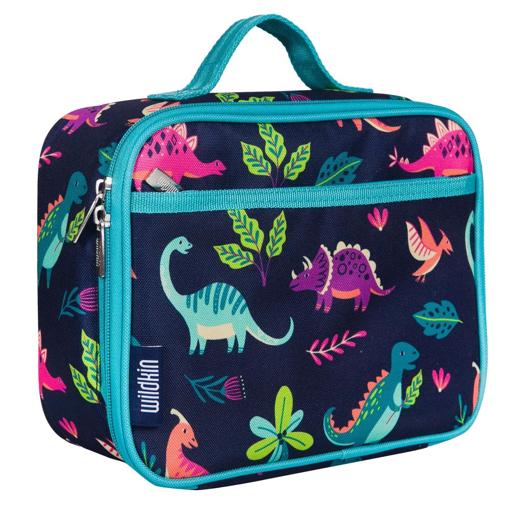 Wildkin Kids Insulated Lunch Box Durable and Reusable for School & Travel - Dino Pals