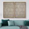 IDEA4WALL Framed Canvas Print Wall Art Set Geometric Tan Square Line Collage Abstract Shapes Illustrations Modern Art Decorative Bohemian Calm/Zen for Living Room, Bedroom, Office - 16"x24"x2 Natural view 2