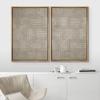 IDEA4WALL Framed Canvas Print Wall Art Set Geometric Tan Square Line Collage Abstract Shapes Illustrations Modern Art Decorative Bohemian Calm/Zen for Living Room, Bedroom, Office - 16"x24"x2 Natural view 3