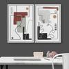IDEA4WALL Framed Canvas Print Wall Art Set Geometric Mid-Century Landscape Abstract Shapes Illustrations Modern Art Decorative Bohemian Calm/Zen for Living Room, Bedroom, Office - 16"x24"x2 White view 3
