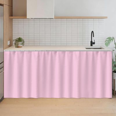SK Studio Short Curtains for Kitchen, Privacy Cabinet Curtain Dust-Proof Window Shades Doorway Curtain for Closet Storage Room Pink, 39.4" W x 39.4" H