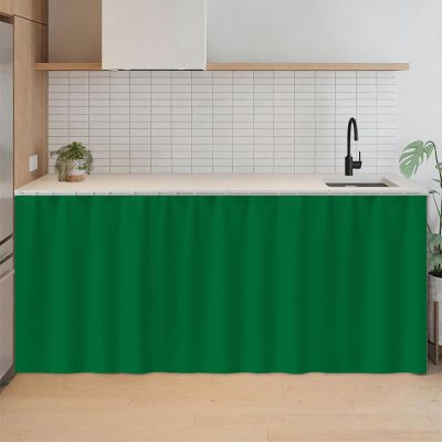SK Studio Short Curtains for Kitchen, Privacy Cabinet Curtain Dust-Proof Window Shades Doorway Curtain for Closet Storage Room Dark Green, 39.4" W x 39.4" H