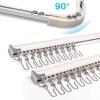 6ft-12ft Upgraded Aluminum Curtain Track, Ceiling or Wall mount, Curtain Rail System with 90 Degree Corner Bends, Windows and Room Divider Ceiling Track set with Runners and Hooks(White) view 1