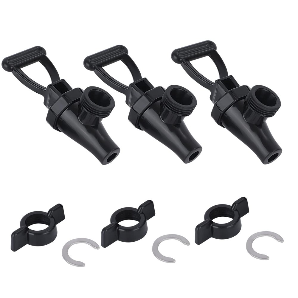 03260.0002 Faucet Kit for Tea Dispenser, Replacement Spigot for Beverage Dispenser (3 Pack Set, Include 3 Wing Nut and 3 C-Ring)