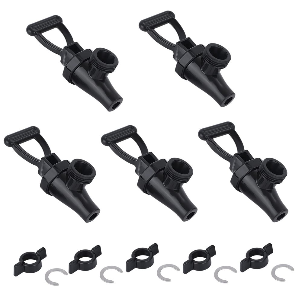 03260.0002 Faucet Kit for Tea Dispenser, Replacement Spigot for Beverage Dispenser (5 Pack Set, Include 5 Wing Nut and 5 C-Ring)