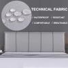 King Size Rectangular Headboard Cushion Wedge Reading Pillow Upholstered Bolster Neck Lumbar Support Backrest with Headboard Removable Cover,B,No headboard 78.7"/200cm view 4