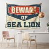 gaeruite Men Cave Decor Beware of Sea Lion Tapestry Wall Decorations Bed Room. Decorations (Size : 75X100CM) view 1