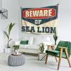 gaeruite Men Cave Decor Beware of Sea Lion Tapestry Wall Decorations Bed Room. Decorations (Size : 75X100CM) view 2