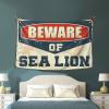 gaeruite Men Cave Decor Beware of Sea Lion Tapestry Wall Decorations Bed Room. Decorations (Size : 75X100CM) view 3
