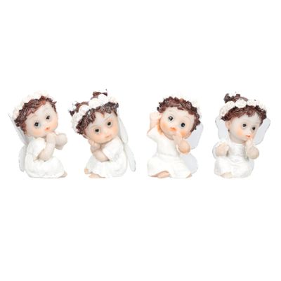ABOOFAN 4pcs Mini Angel Statues Resin Angel Figurines Guardian Angel Garden Angels Sculpture Cute Angel Collection Angel Memorial Statues Shelf Living Room Bedroom Decoration Figurines