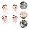 ABOOFAN 4pcs Mini Angel Statues Resin Angel Figurines Guardian Angel Garden Angels Sculpture Cute Angel Collection Angel Memorial Statues Shelf Living Room Bedroom Decoration Figurines view 4