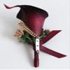 Jackcsale Calla Lily Boutonniere for Men Wedding Groom Best Man Boutonniere with Pin Set of 2 for Wedding Party Prom Event Ceremony Anniversary(Wine Red view 3
