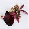 Jackcsale Calla Lily Boutonniere for Men Wedding Groom Best Man Boutonniere with Pin Set of 2 for Wedding Party Prom Event Ceremony Anniversary(Wine Red view 4